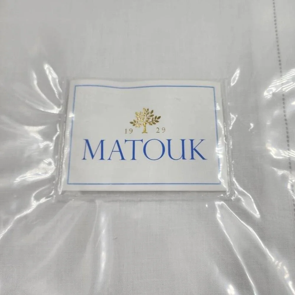 Matouk Roman Linen Hemstitch King Sham 21 x 36 - Flange White
